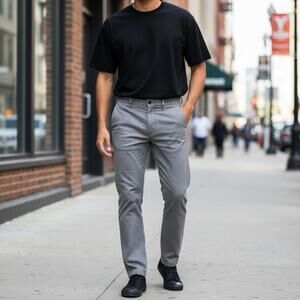 Abercrombie & Fitch Slim Straight Gray Chino Pants Preppy Casual Office 32x34